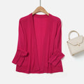 Velarve Women's Coral Red Cotton Cardigan, Oversized V-Neck