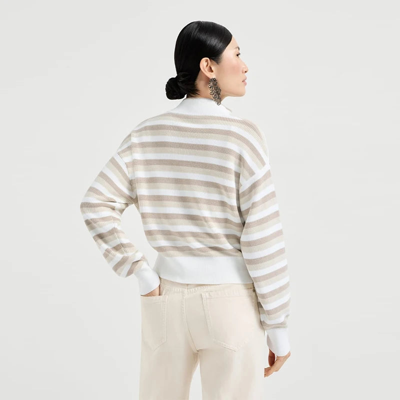 Velarve Women's White Zip-Front Cardigan, V-Neck Knit