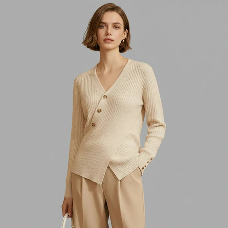 Velarve Women's Oversized Distressed Knit Cardigan