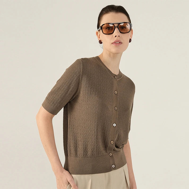 Velarve Women's Gold Oversized Cotton Sweater