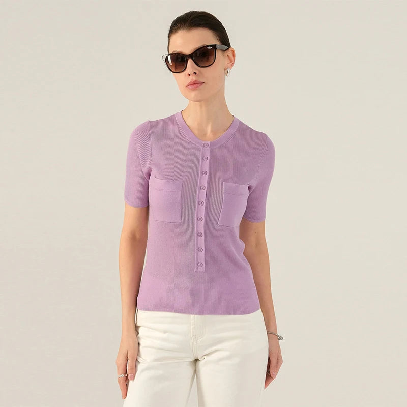 Velarve Women's Lyocell Crewneck Sweater