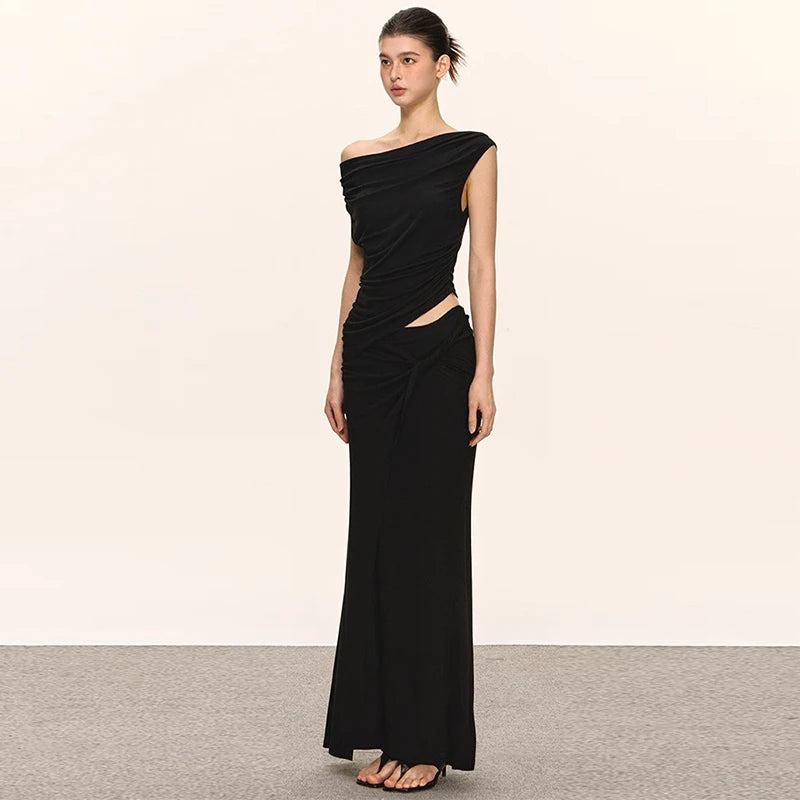 Velarve Women's Corset Maxi Dress, Ruched Bodycon