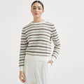 Velarve Women's White Cotton Crewneck Sweater