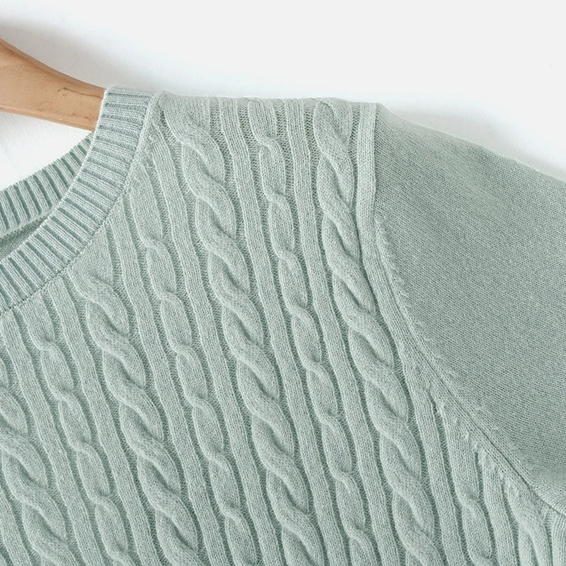 Velarve Women's Light Blue Oversized Pullover Sweater, Batwing Ribbed Knit