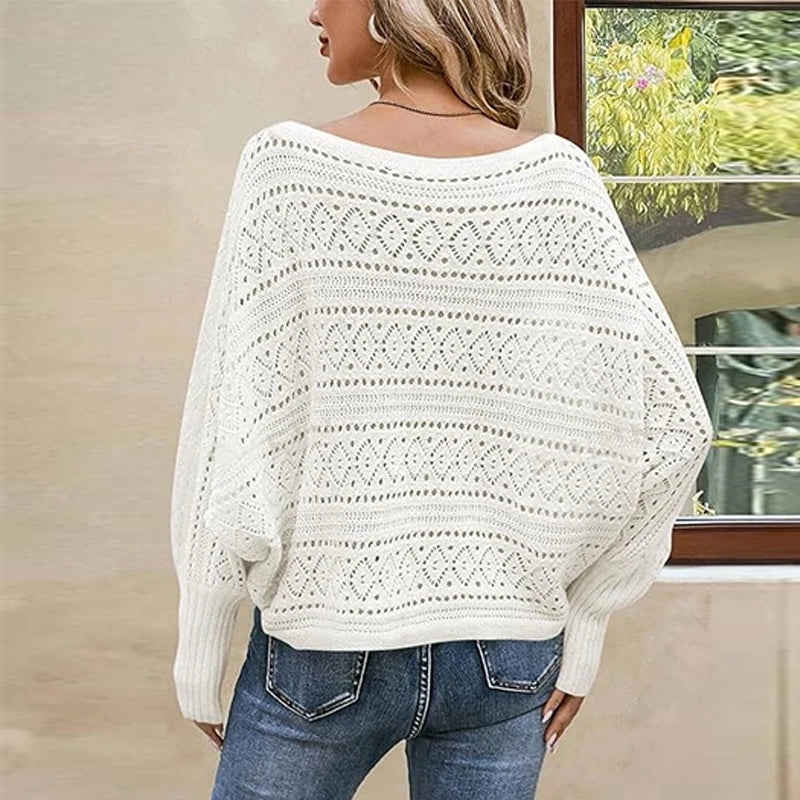 Velarve Women's Cotton Knit Pullover Sweater