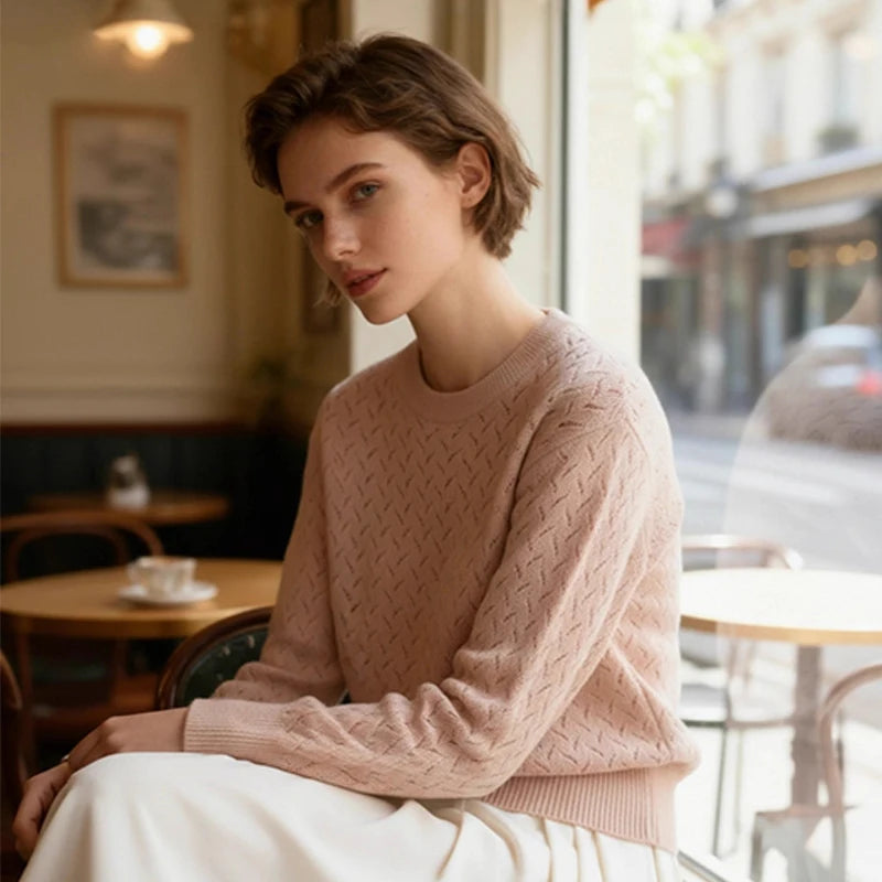 Velarve Women's Wool-Blend Crewneck Sweater