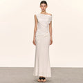 Velarve Women's Corset Maxi Dress, Ruched Bodycon