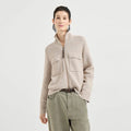 Velarve Women's Champagne Cable-Twist Turtleneck Cardigan
