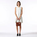 Velarve Women's White Sleeveless Knit Dress with Irregular Hem