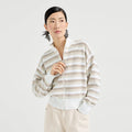 Velarve Women's White Zip-Front Cardigan, V-Neck Knit