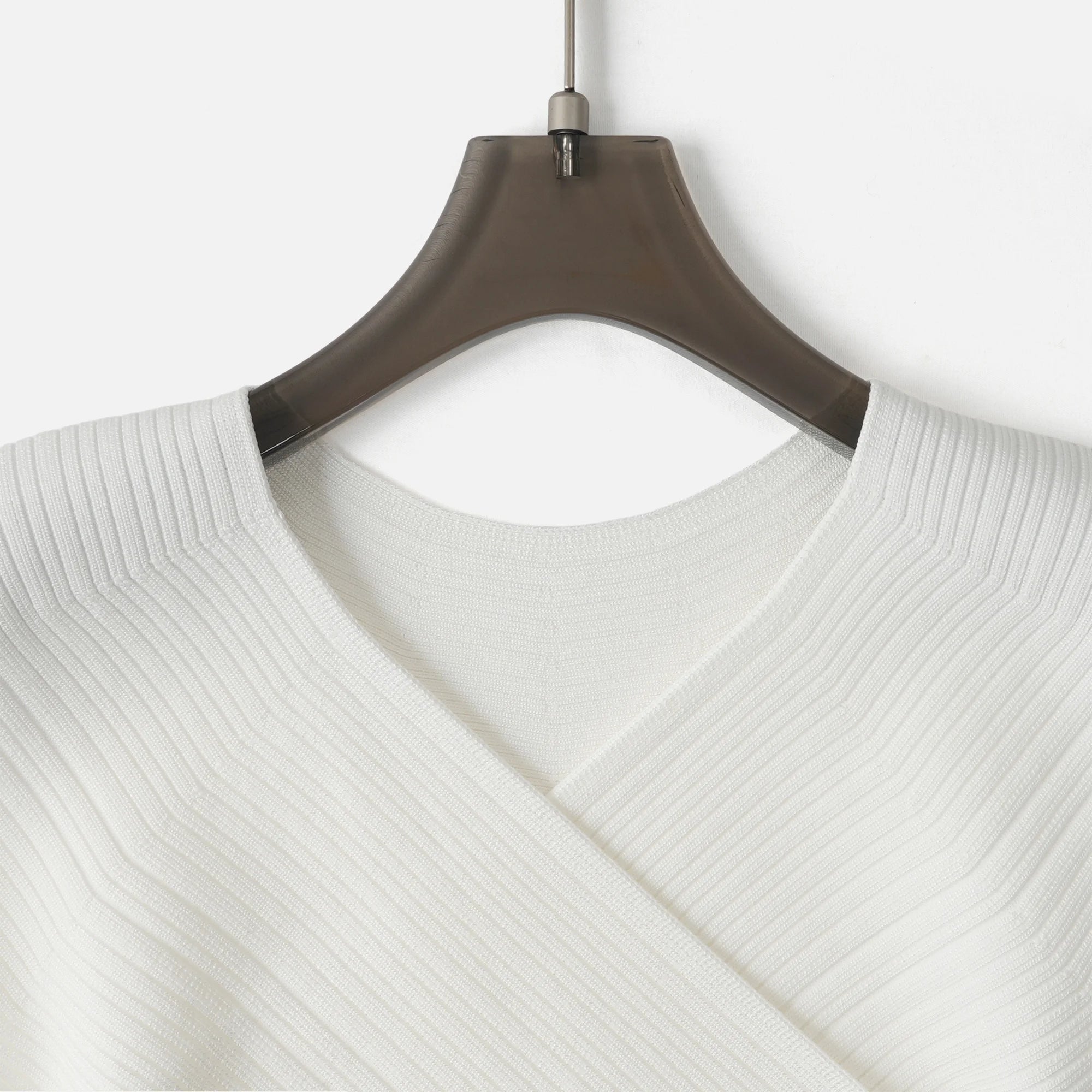 Velarve Women's White Sleeveless Knit Maxi Dress with Ruffle Trim