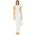 Velarve Women's White Round-Neck Sheath Dress