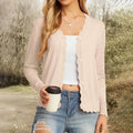 Velarve Women's Knit Cardigan Sweater, Long Sleeve Button-Front