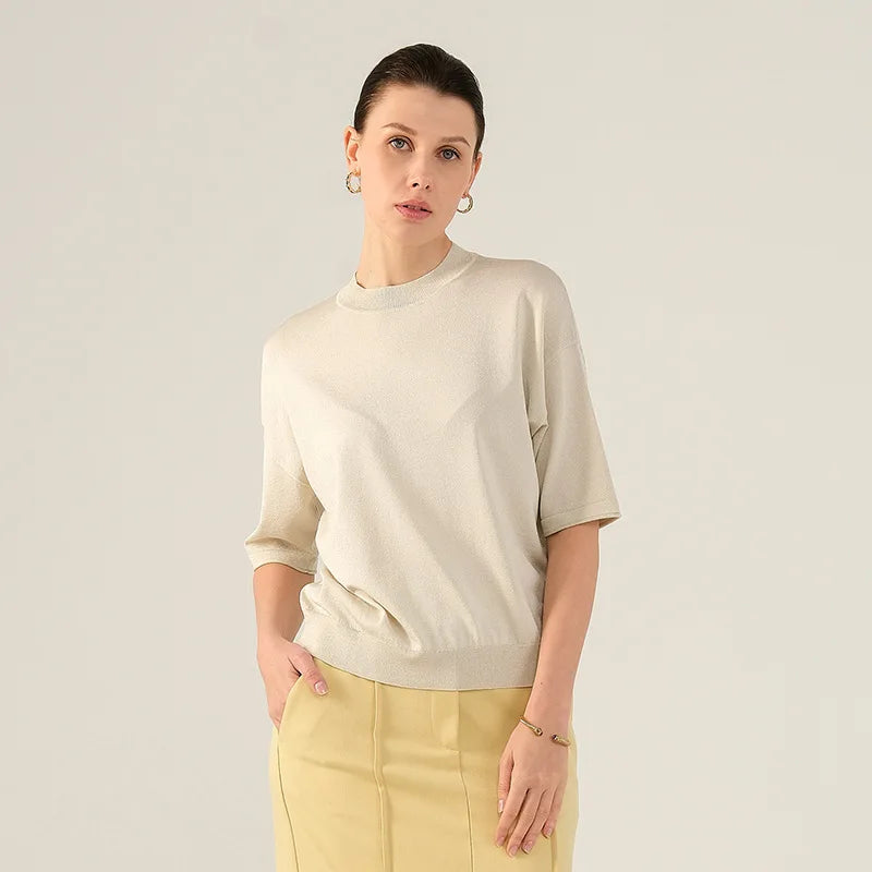 Velarve Women's Viscose Crewneck Sweater, Soft Knit Pullover