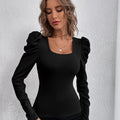 Velarve Women's Long Sleeve Crop Top, Slim-Fit Knit