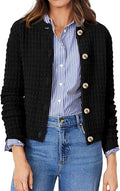 Velarve Women's Oversized Knit Cardigan, Long Sleeve Cotton